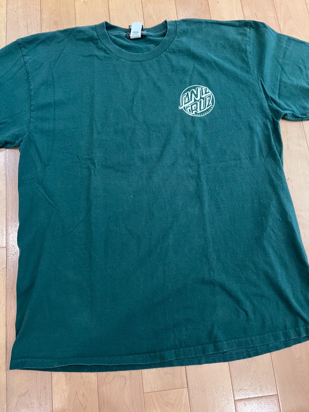 Santa Cruz Skateboards Original Logo T-Shirt Green 100% Cotton Men's Size Large gallery