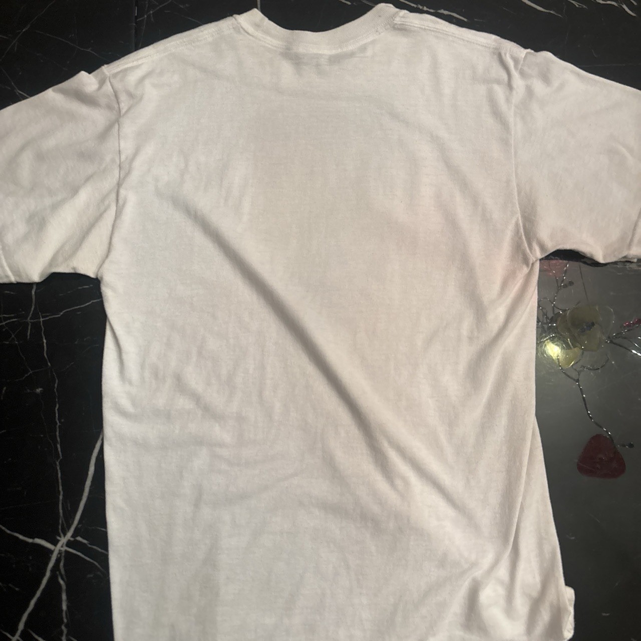 thehoopvibe Men's M White Sun Bash Miami Graphic Logo Crew Neck T-Shirt gallery
