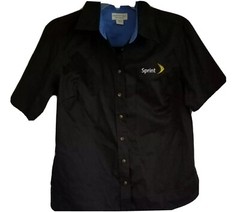 SPRINT Black Button Collar Long Sleeve Shirt New Size M