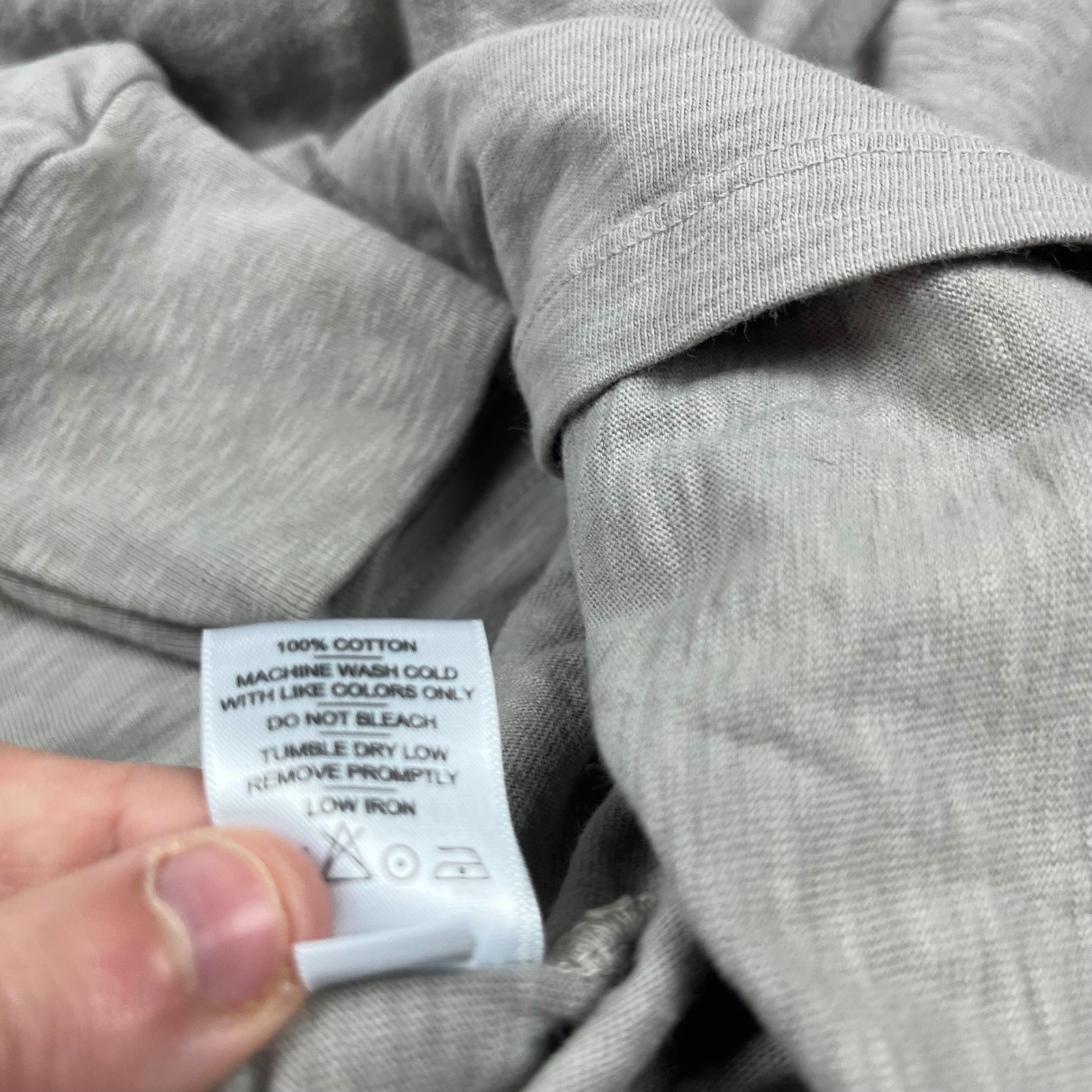 American Giant Mens Long Sleeve T-Shirt Grey Slub Knit Cotton Crew Neck Size S gallery