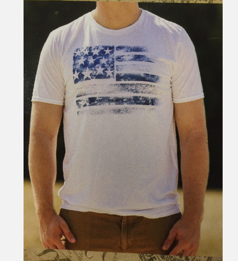 GALT MEN'S "Worn Flag" Patriotic USA Graphic Tee T-Shirt (White, MEDIUM)NWT gallery