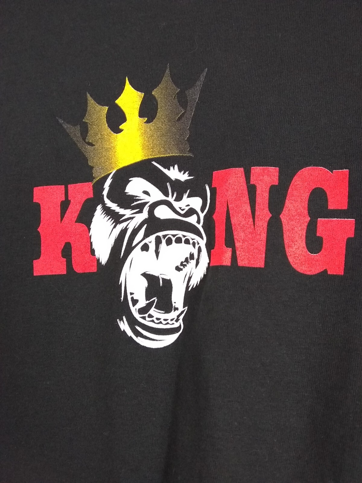 Hanes T-Shirt Men's XL King Kadafe Racing Crown/Flag Soft Heavy Black Cotton EUC gallery