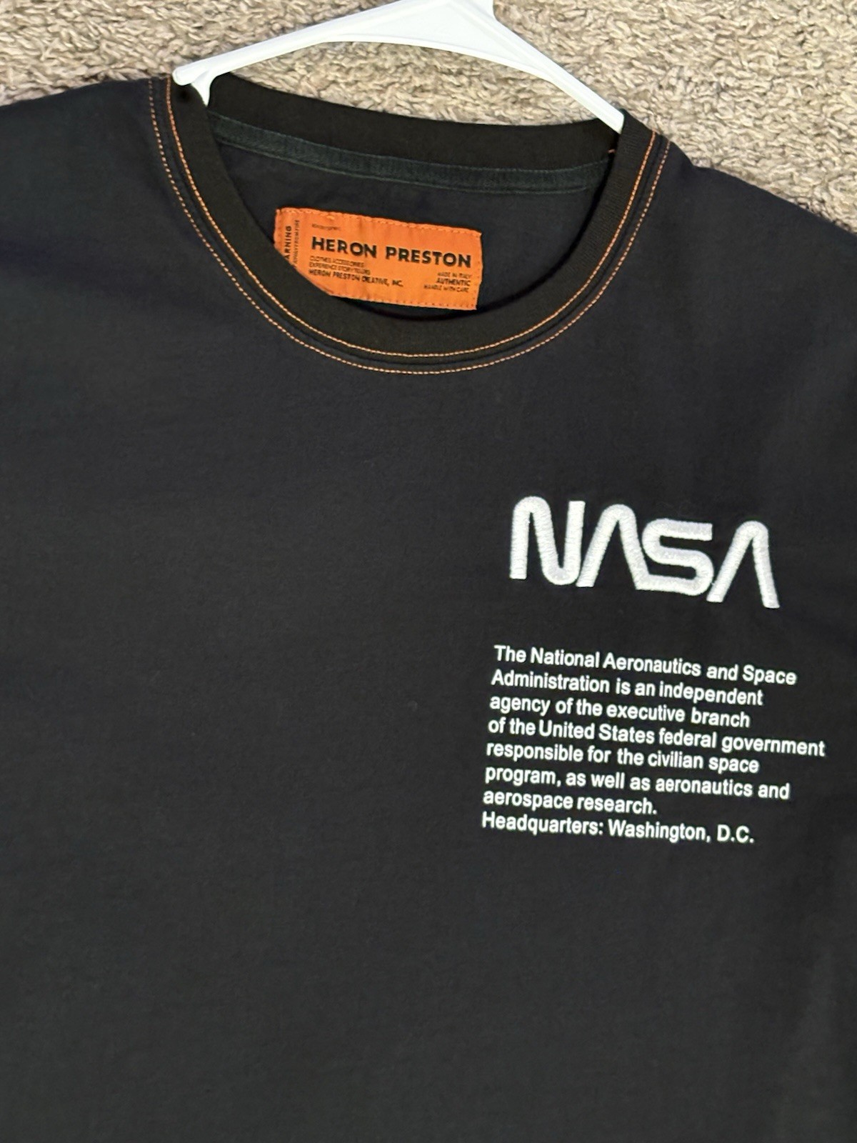 Heron Preston T-Shirt Mens Large Black NASA Base Layer Fall/Winter 1990 gallery