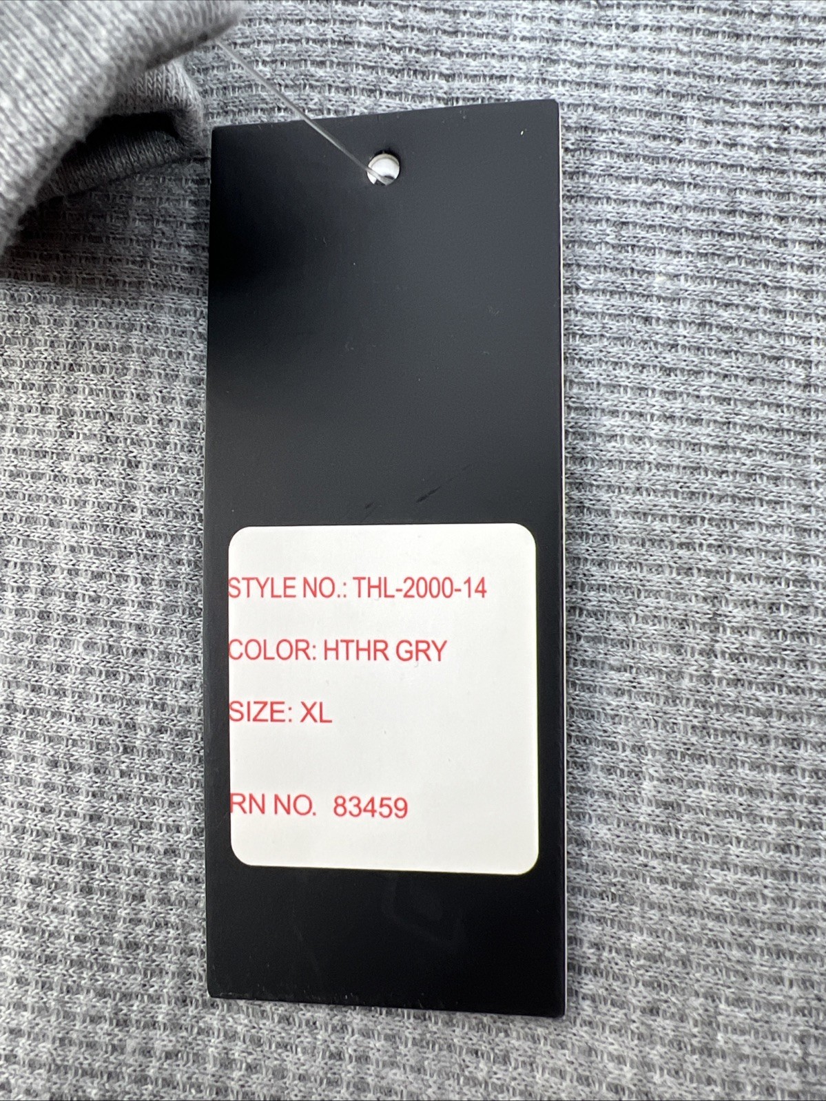 NWT Linea Uomo Gray Waffle Knit Thermal Crew Neck Size XL gallery