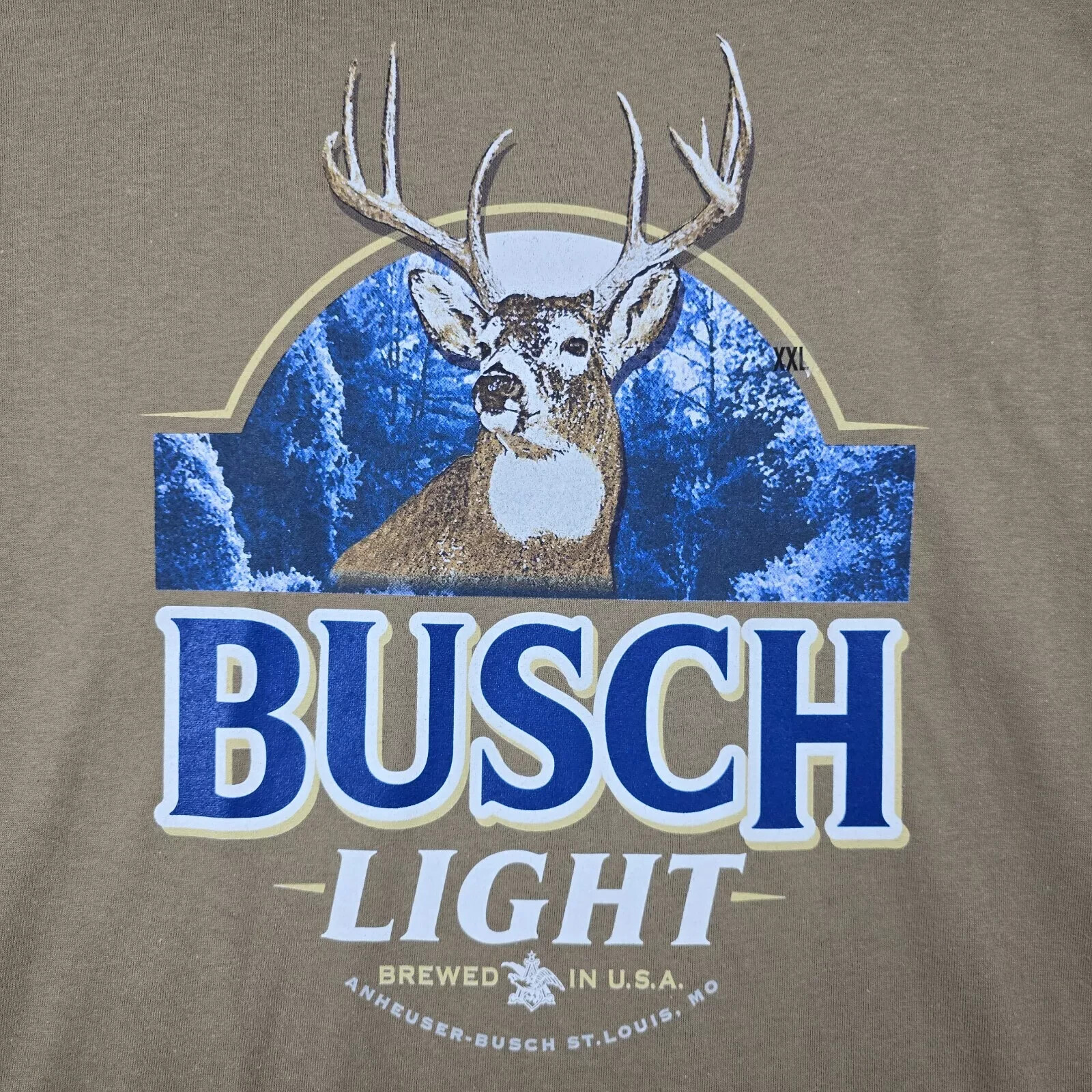 Busch Light Beer Shirt Mens 2XL XXL Brown Brew Hunting Casual Outdoor Logo NWT gallery