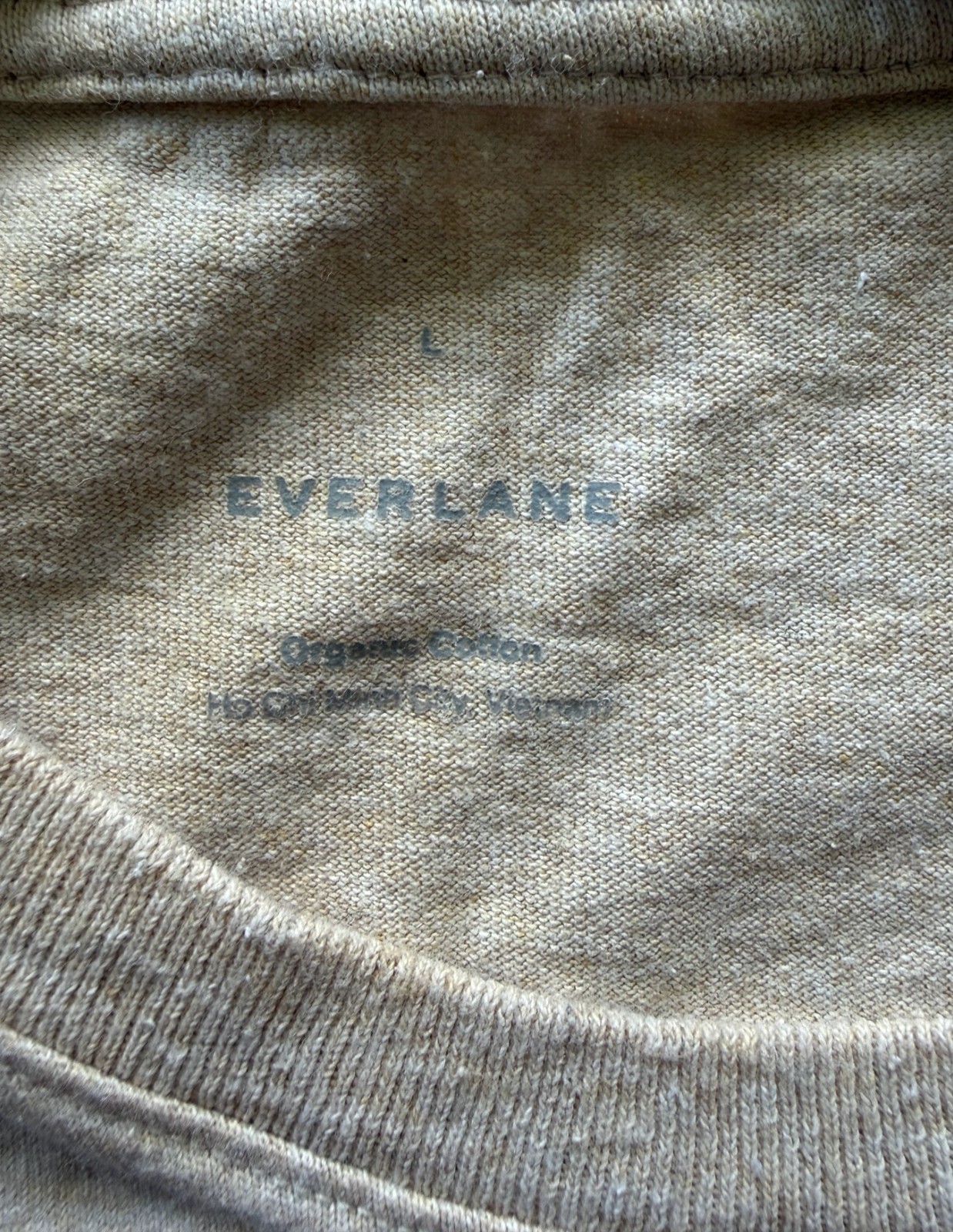 Everlane Men's Premium-Weight Crew T-Shirt - Heather Oatmeal - Size L gallery