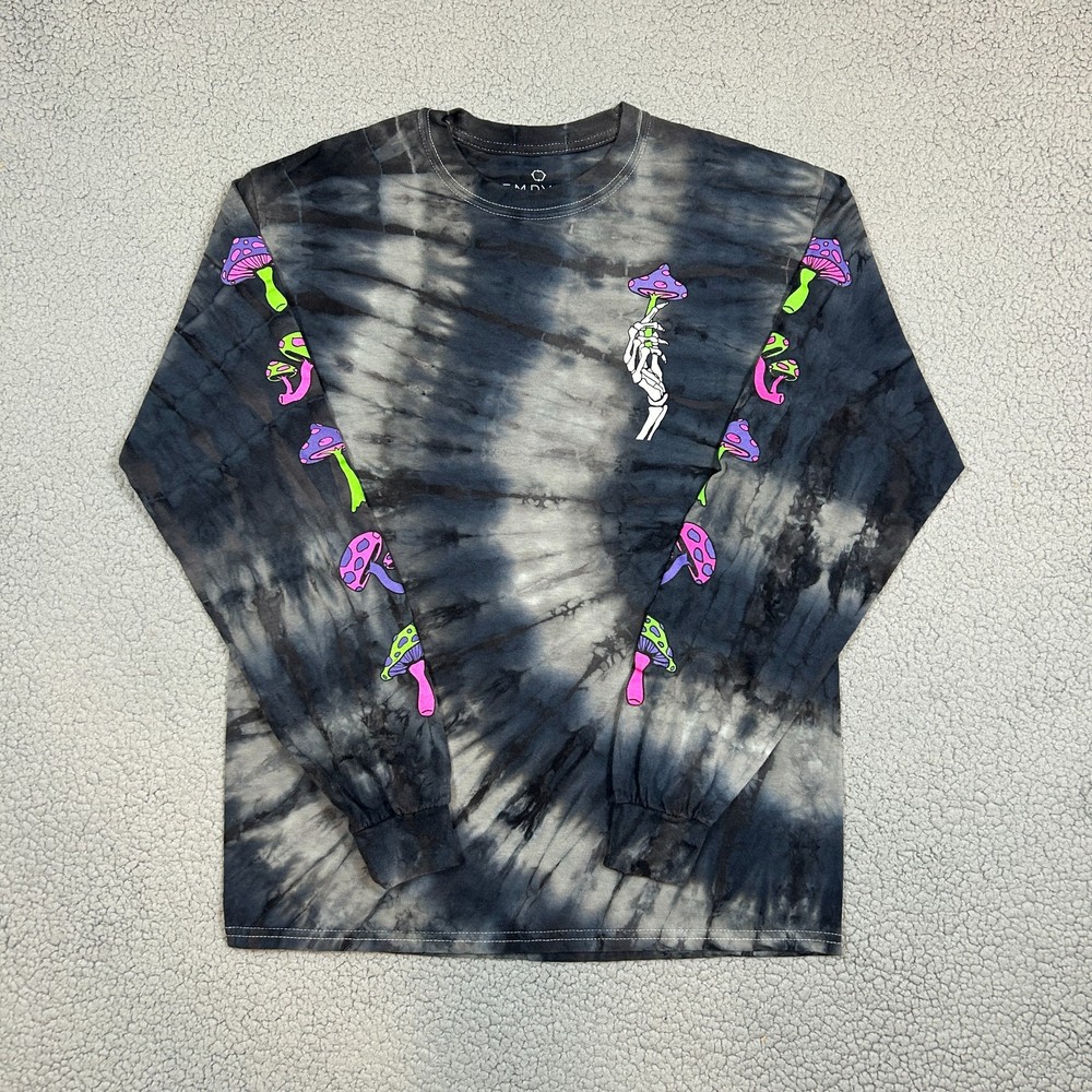 Empyre Psychedelic Mushrooms Pullover T-Shirt Tie Dye Long Sleeve Mens Medium