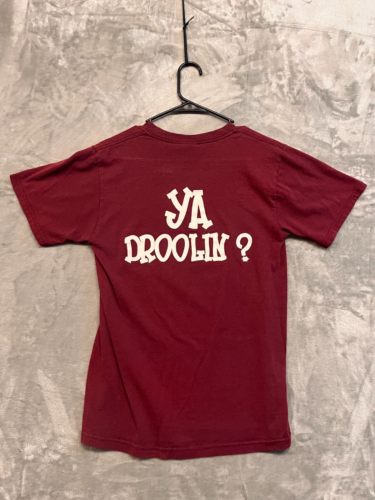 Vintage Jerzees T-Shirt Bulldog Graphic Small Maroon Classic Fit gallery