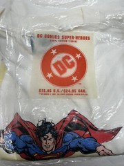 Vintage 1996 Lee Total Cotton Large White DC Comics Superheroes T-Shirt NEW (C6)
