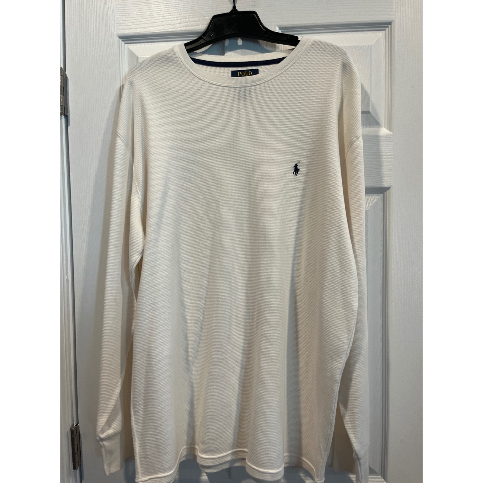 Polo Ralph Lauren Mens 2XLT White Waffle Knit Thermal Long Sleeve Shirt Tall gallery