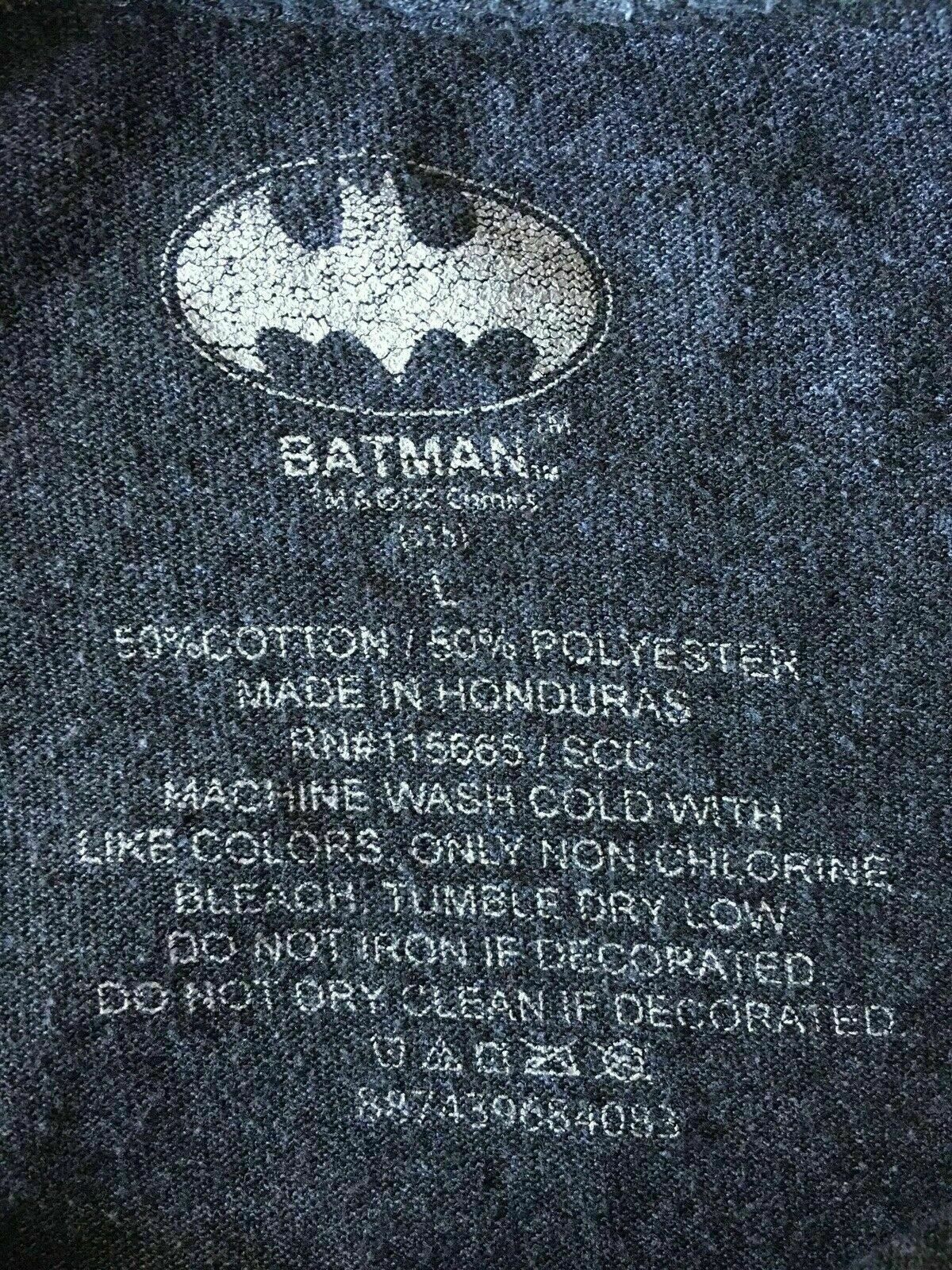Batman Dark Knight DC Comics Mens Graphic Tshirt Gray and Yellow Size Large gallery