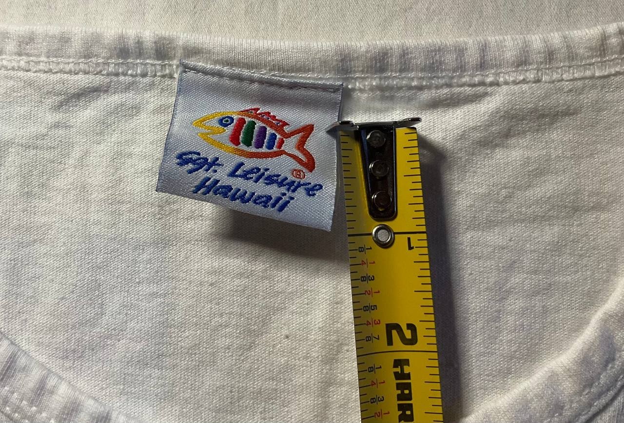 Vintage SGT Leisure T-Shirt Mens OSFA White Kauai Embroidered Hawaiian Tropical gallery