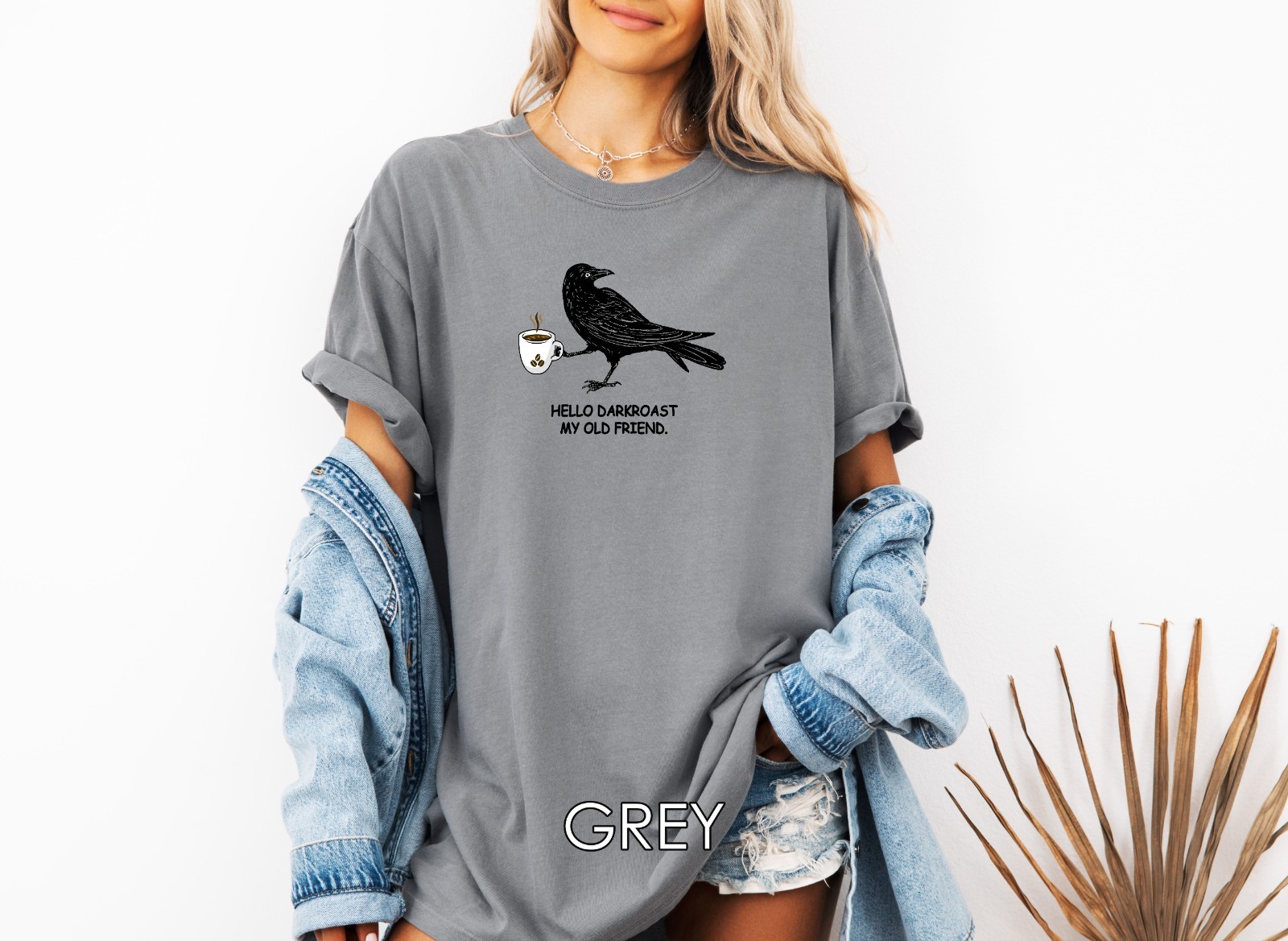 Crow Shirt, Coffee Lover T-shirt, Comfort Colors Shirt, Unisex Garment-Dyed Tee gallery