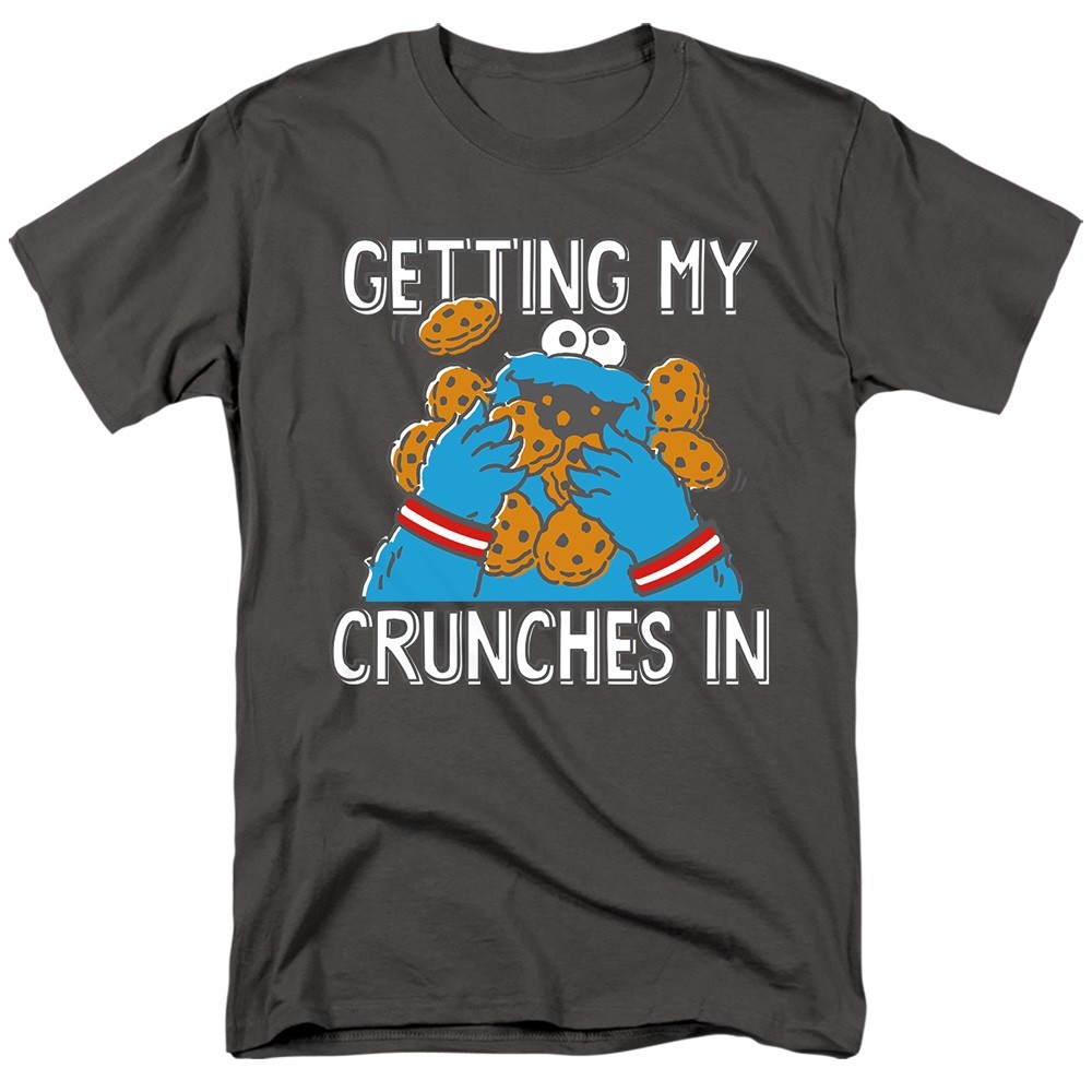 SESAME STREET COOKIE MONSTER CRUNCHES Licensed Adult Graphic Tee Shirt SM-5XL