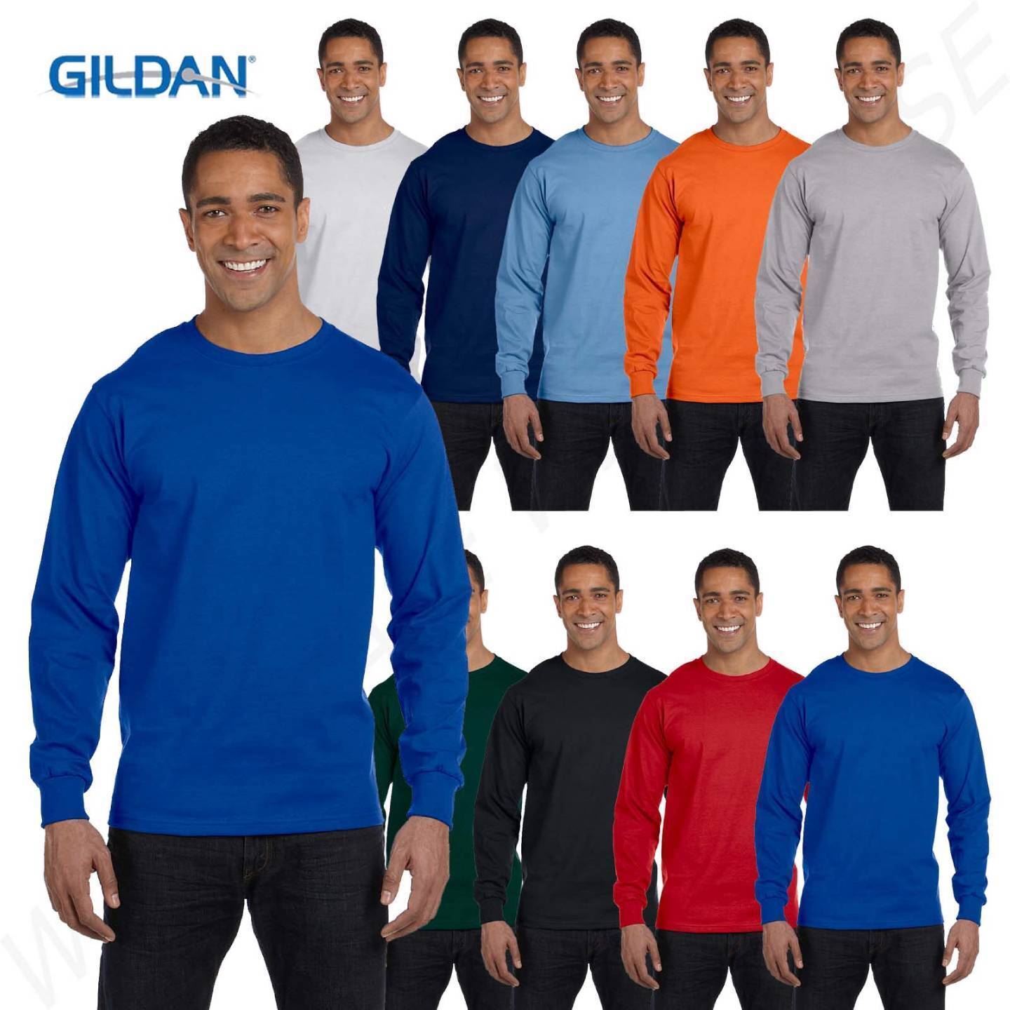 Gildan Mens T-Shirt Long Sleeve DryBlend 5.6 oz 50/50 Big Sizes BG840