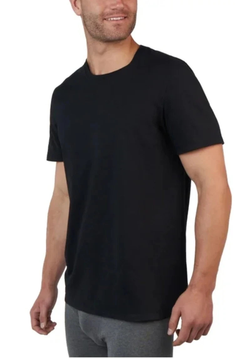 Kirkland Signature Men's 6-Pack Crew Neck Lightweight Tee, Black, Size S gallery
