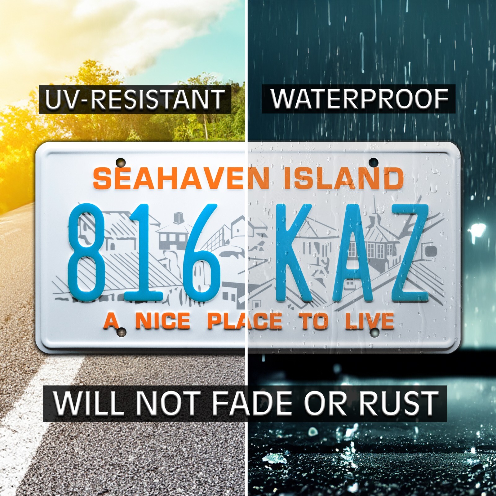 The Truman Show Jim Carrey | 816 KAZ | Metal Stamped Replica Prop License Plate