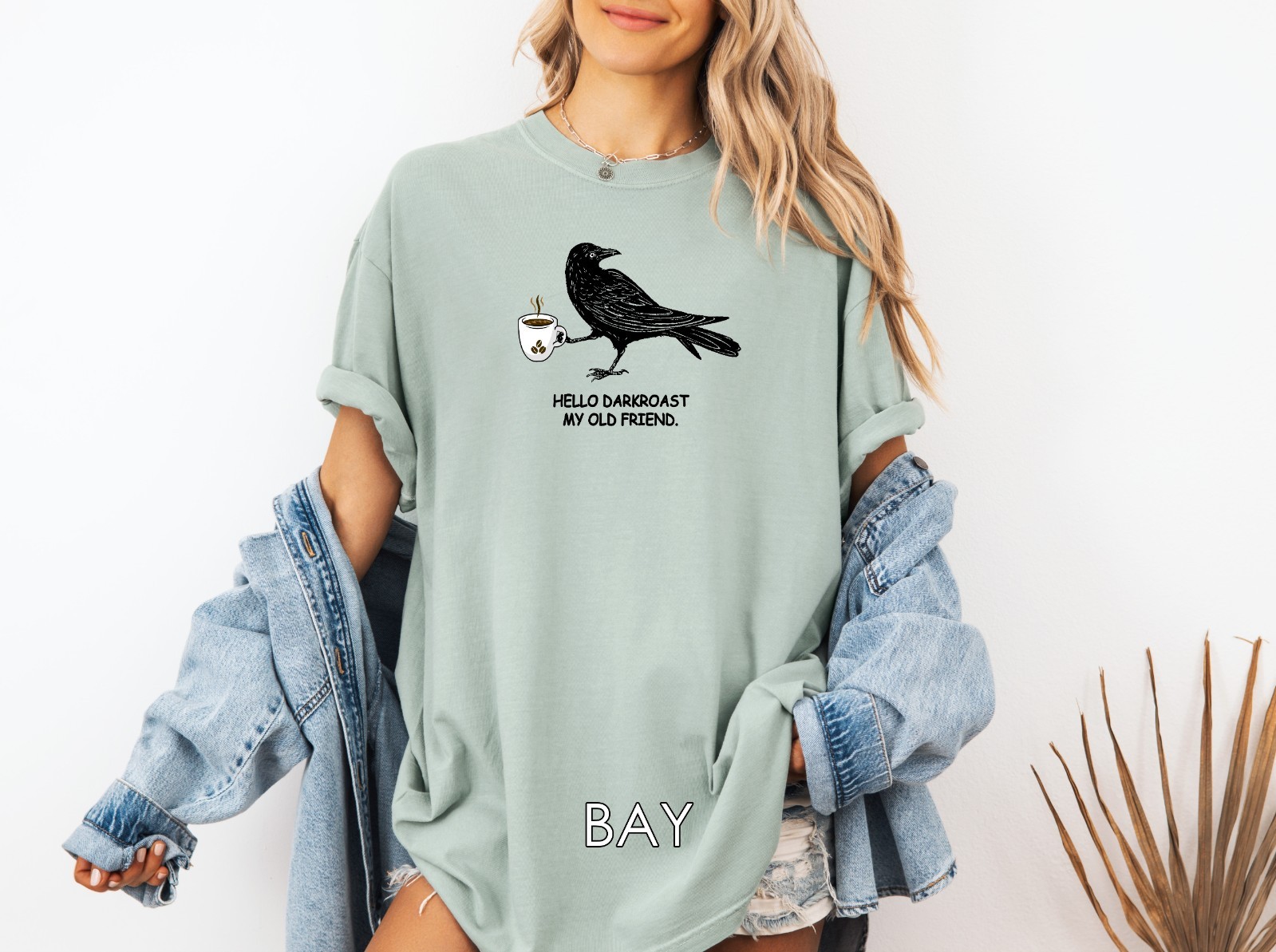 Crow Shirt, Coffee Lover T-shirt, Comfort Colors Shirt, Unisex Garment-Dyed Tee gallery