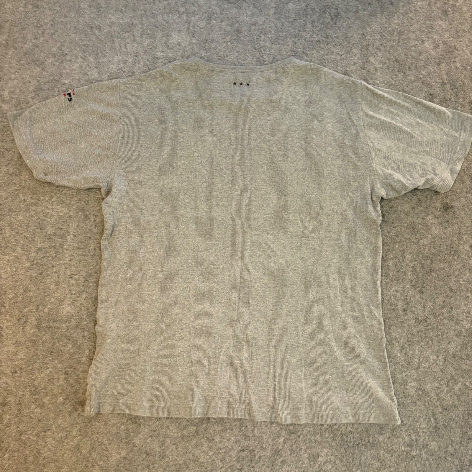 Chaps Denim Gray V-Neck Ribbed Short Sleeve T-Shirt Cotton Solid Adult Large gallery
