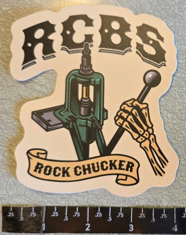 RCBS Precision Reloading Rock Chucker Equipment Vinyl Decal Sticker Shot Show