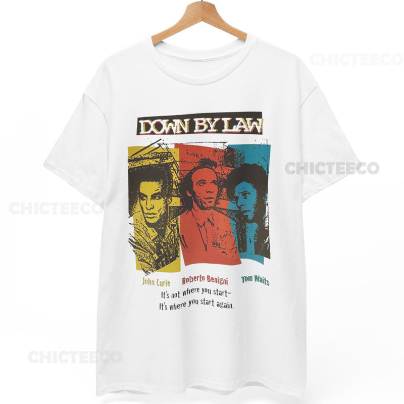 Down By Law T-Shirt Jim Jarmusch Tom Waits 80s Indie Film Unisex Tee