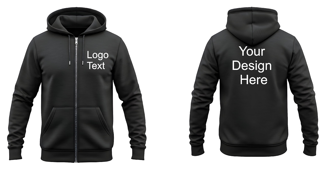 Unisex Custom Printed Personalized Graphic Logo Text Name Full Zip Sweatshirt gallery