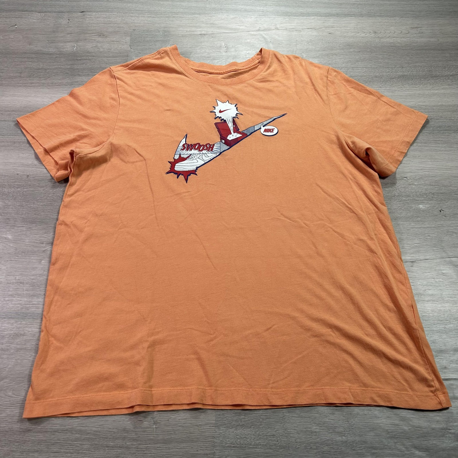 Nike Shirt Mens XL Orange The Nike Tee Swoosh Sneaker Graphic Cotton CT6523-871