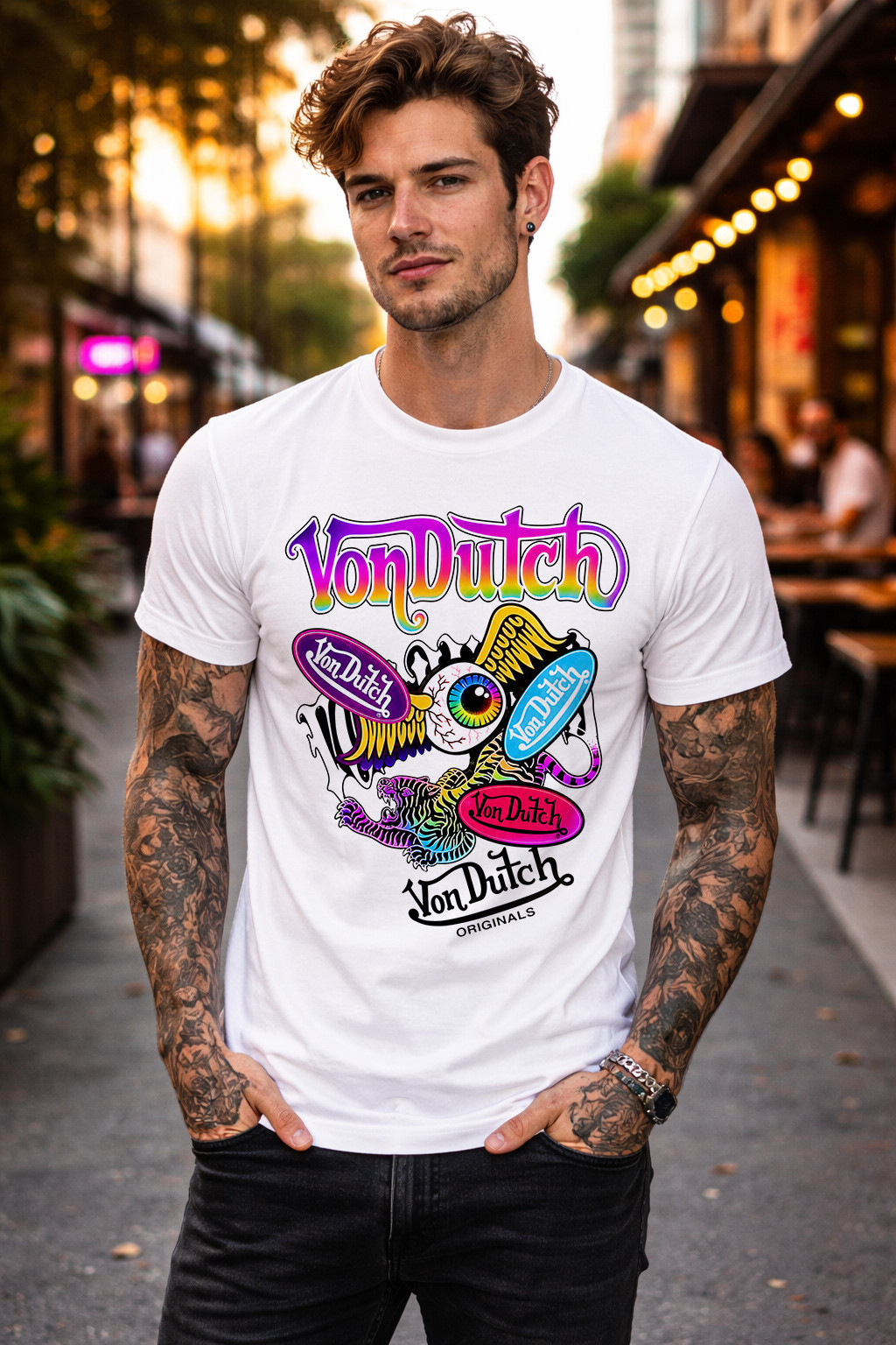 Von Dutch T-Shirt Legendary Gas Oil Graphic Tee Vintage Style Biker Streetwear gallery