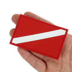 Outdoor PVC Scuba Diving Flag Patch Diver Down Backpack Badge Replacement LJ