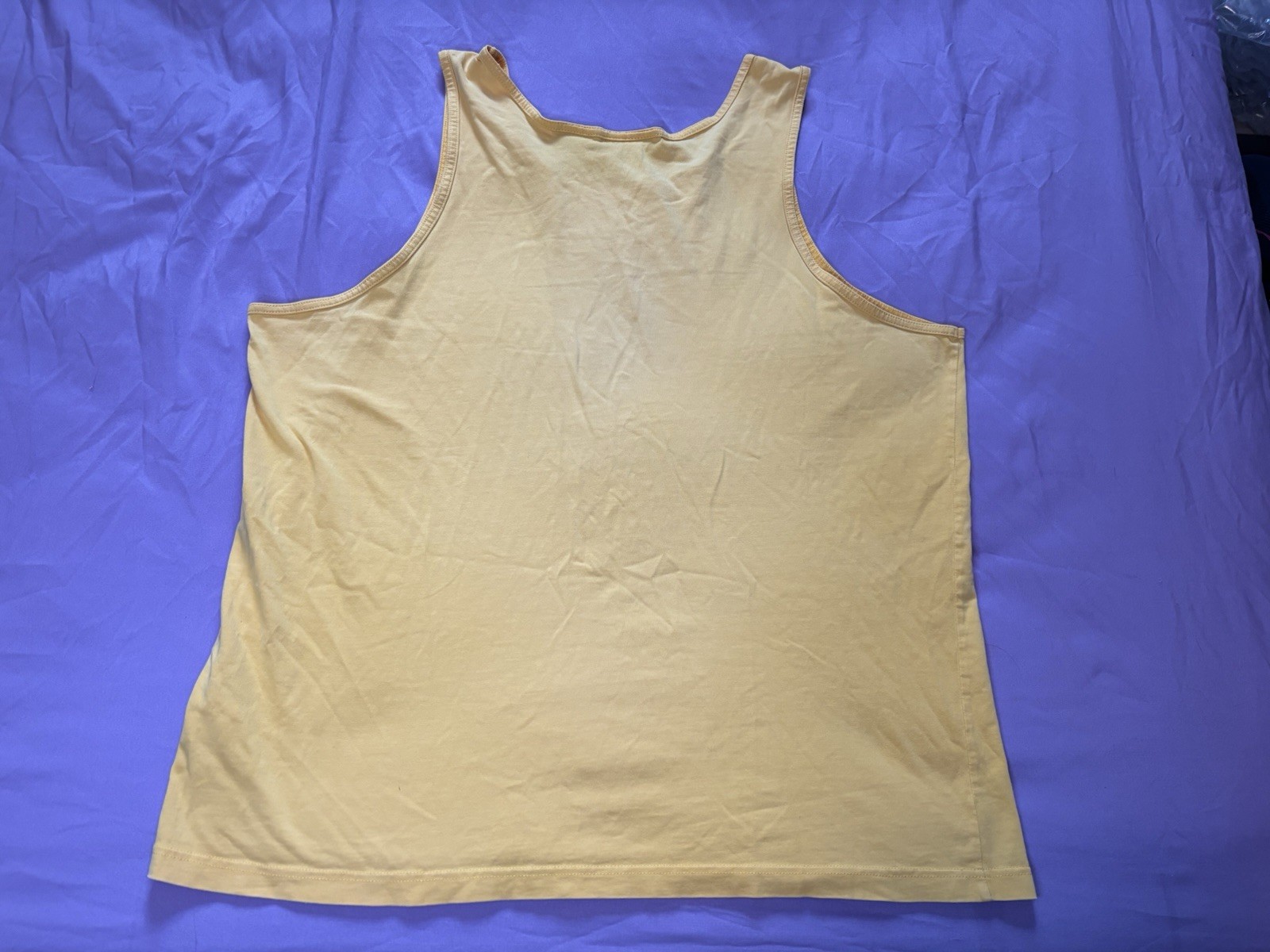 Vintage Basic Editions Tank Top Mens XL Yellow Sleeveless Shirt Blank Surf Beach gallery
