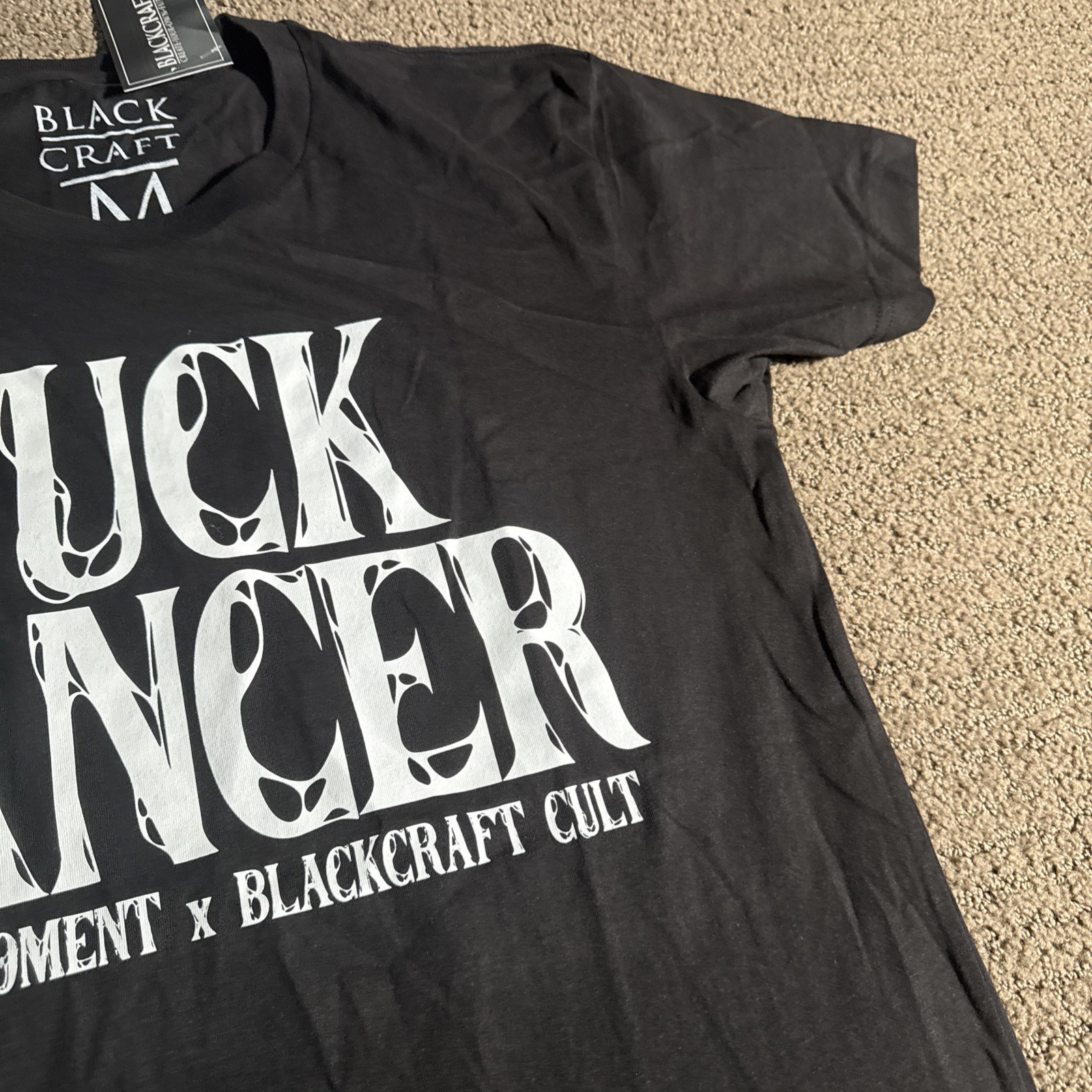 Black Craft Cult Graphic Tee T-Shirt Size M Black F*** Cancer gallery