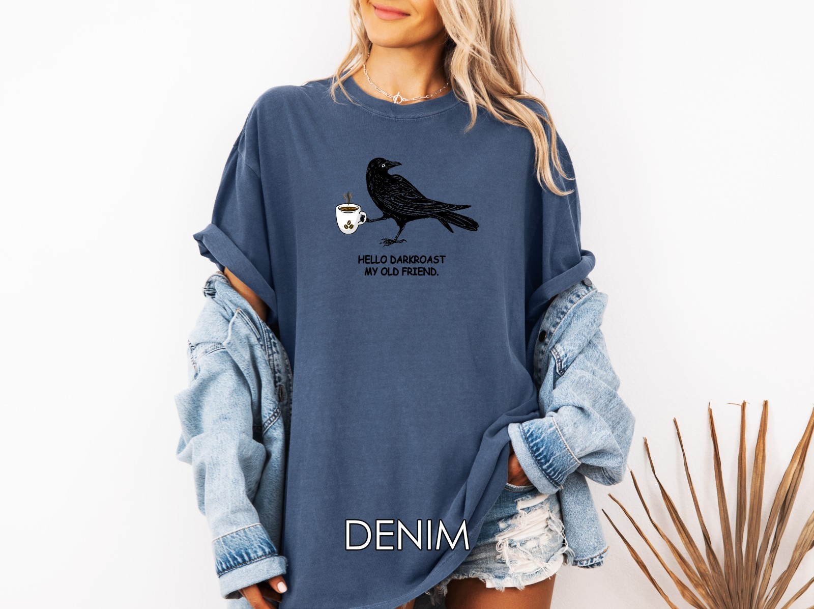 Crow Shirt, Coffee Lover T-shirt, Comfort Colors Shirt, Unisex Garment-Dyed Tee gallery