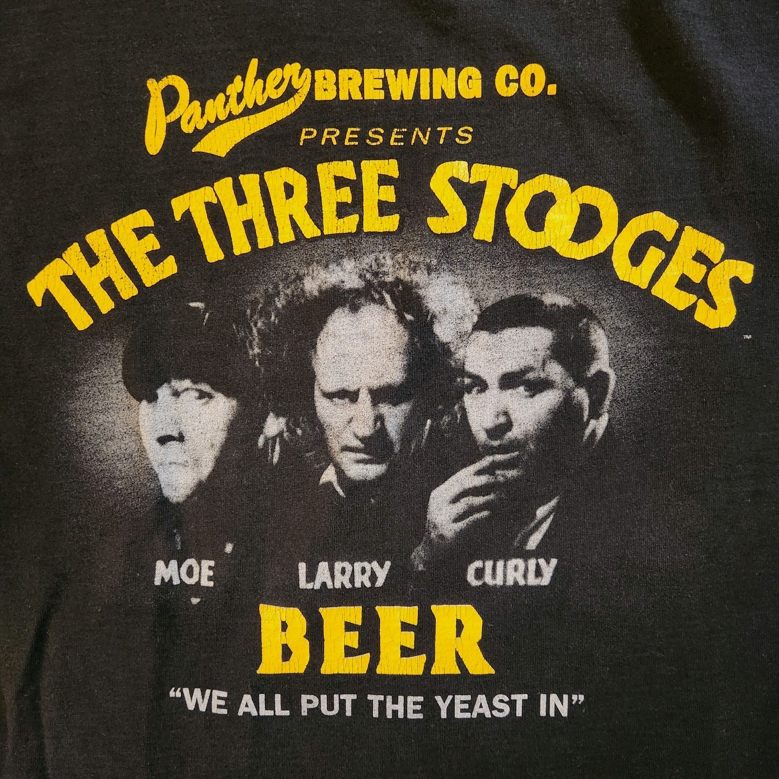 Vintage 90s The Three Stooges Neer Panther Brewing Company T Sz XL gallery