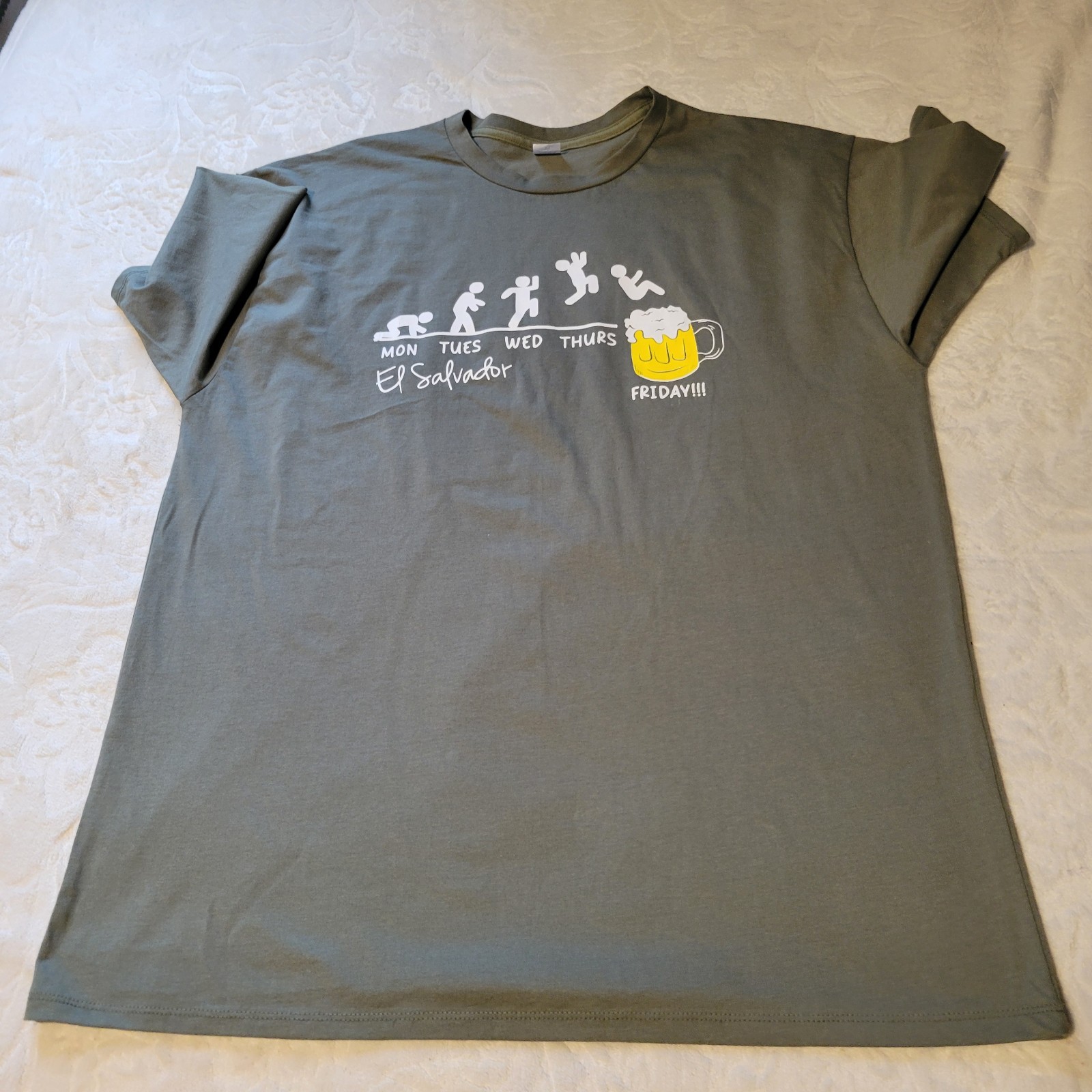El Salvador Mens T Shirt Large Green Short Sleeve gallery