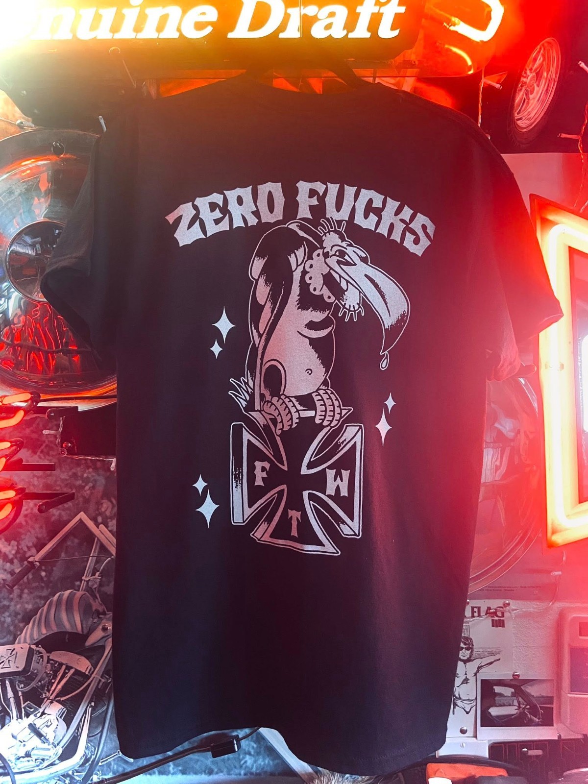 BUZZARD ON IRON CROSS outlaw biker motorcycle riding shirt chopper old school