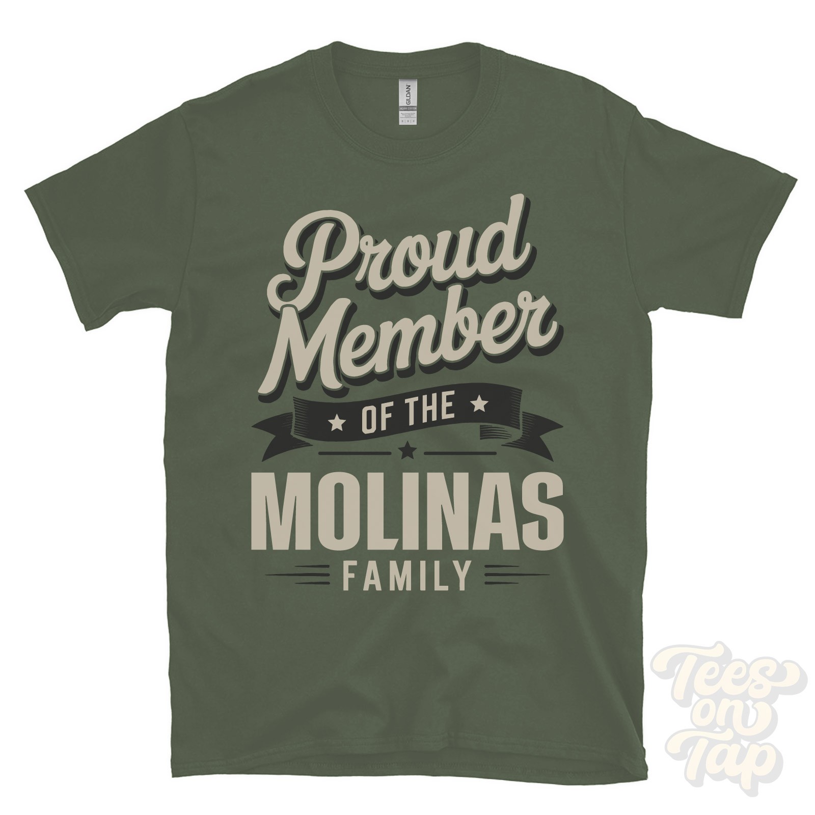 PROUD MEMBER OF THE MOLINAS FAMILY T-SHIRT surname last name heritage ancestry