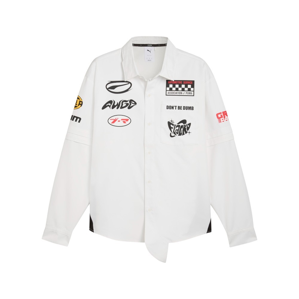 PUMA Asap Rocky X Layered Pit Graphic Collared Long Sleeve Button Up Mens Size gallery
