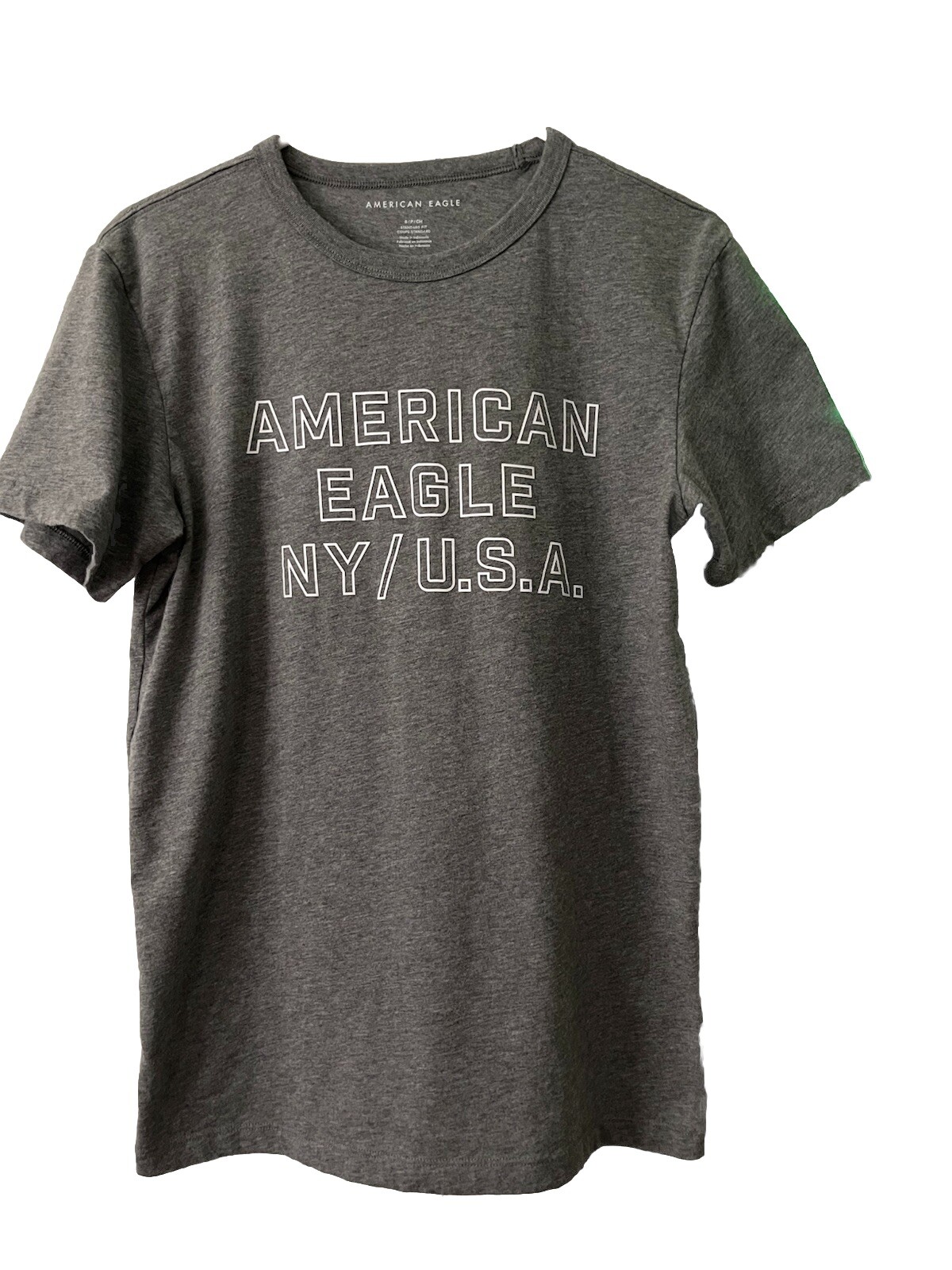 AMERICAN EAGLE. MEN’S Tshirt SMALL Gray Standard Fit NY/USALogo