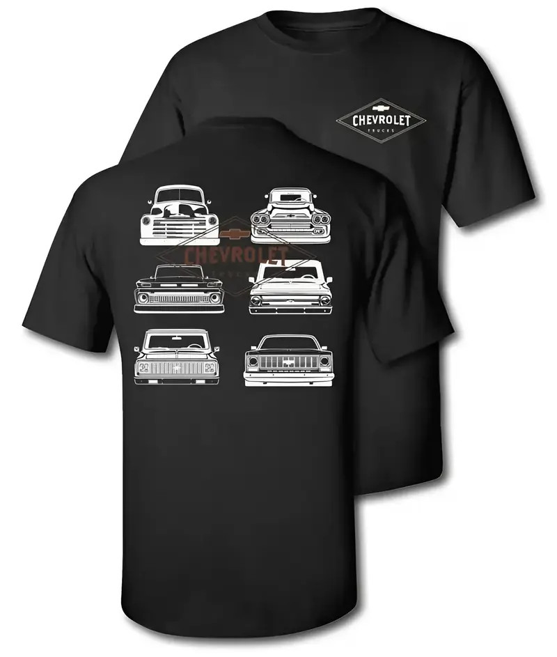 Chevy Front Grille T-Shirt, Classic Chevrolet Truck Generations Line