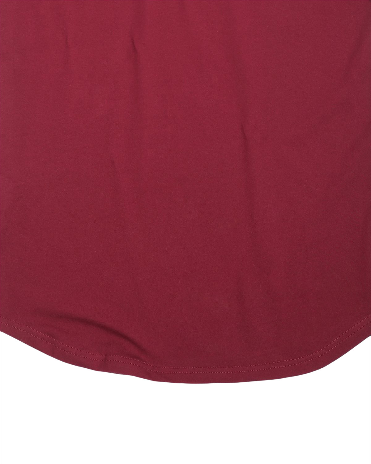 Mens Cotton Crew Neck Athletic Short Sleeve Curved Hem Plain Maroon T-Shirt gallery