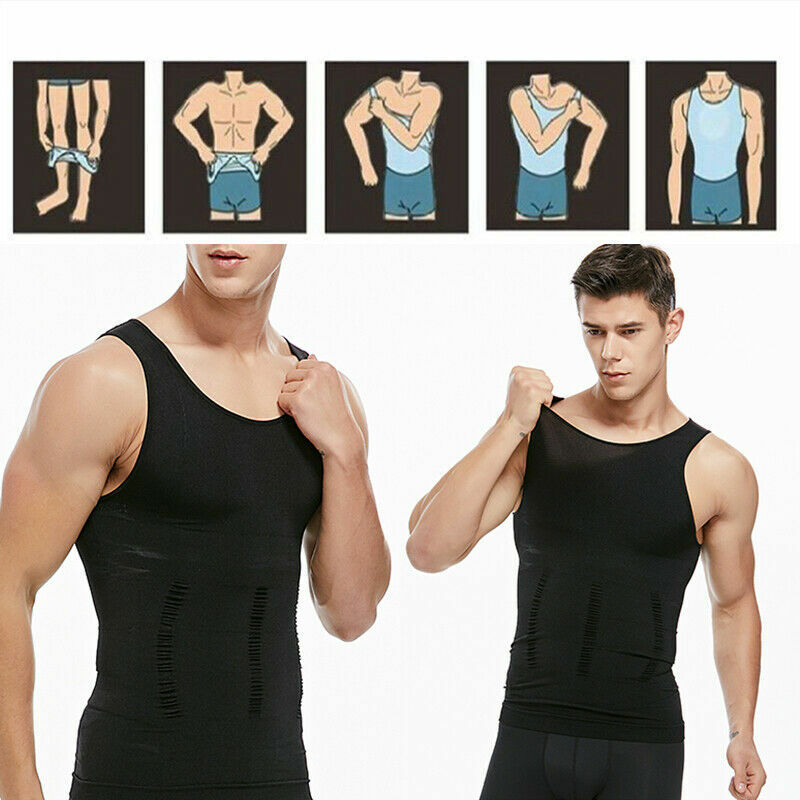 Men's Toning Vest Compression Shirt Tank Gynecomastia Belly Control Body Shaper gallery