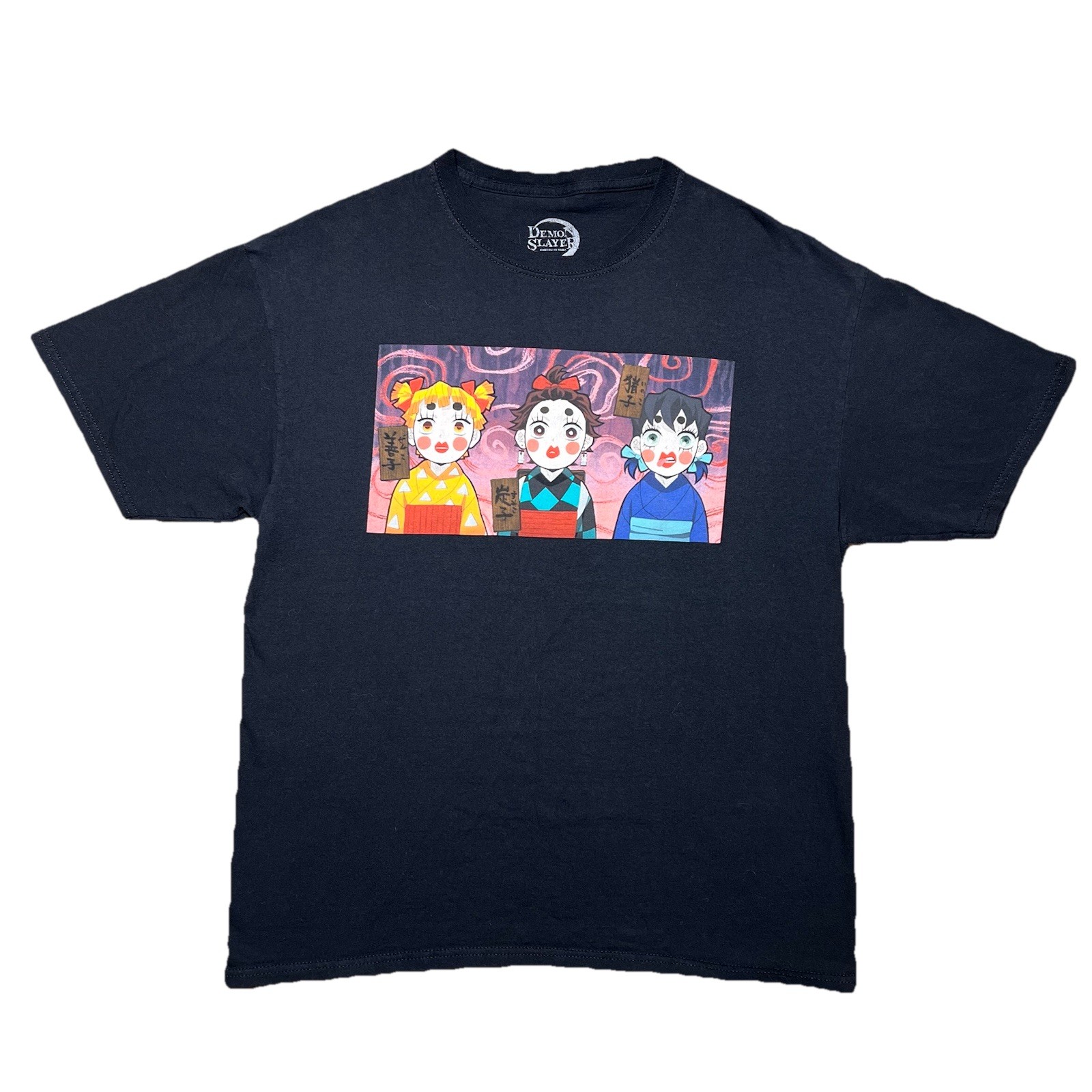 Demon Slayer Tanjiro Zenitsu Inosuke Kabuki T Shirt Mens Large Black Anime Tee gallery