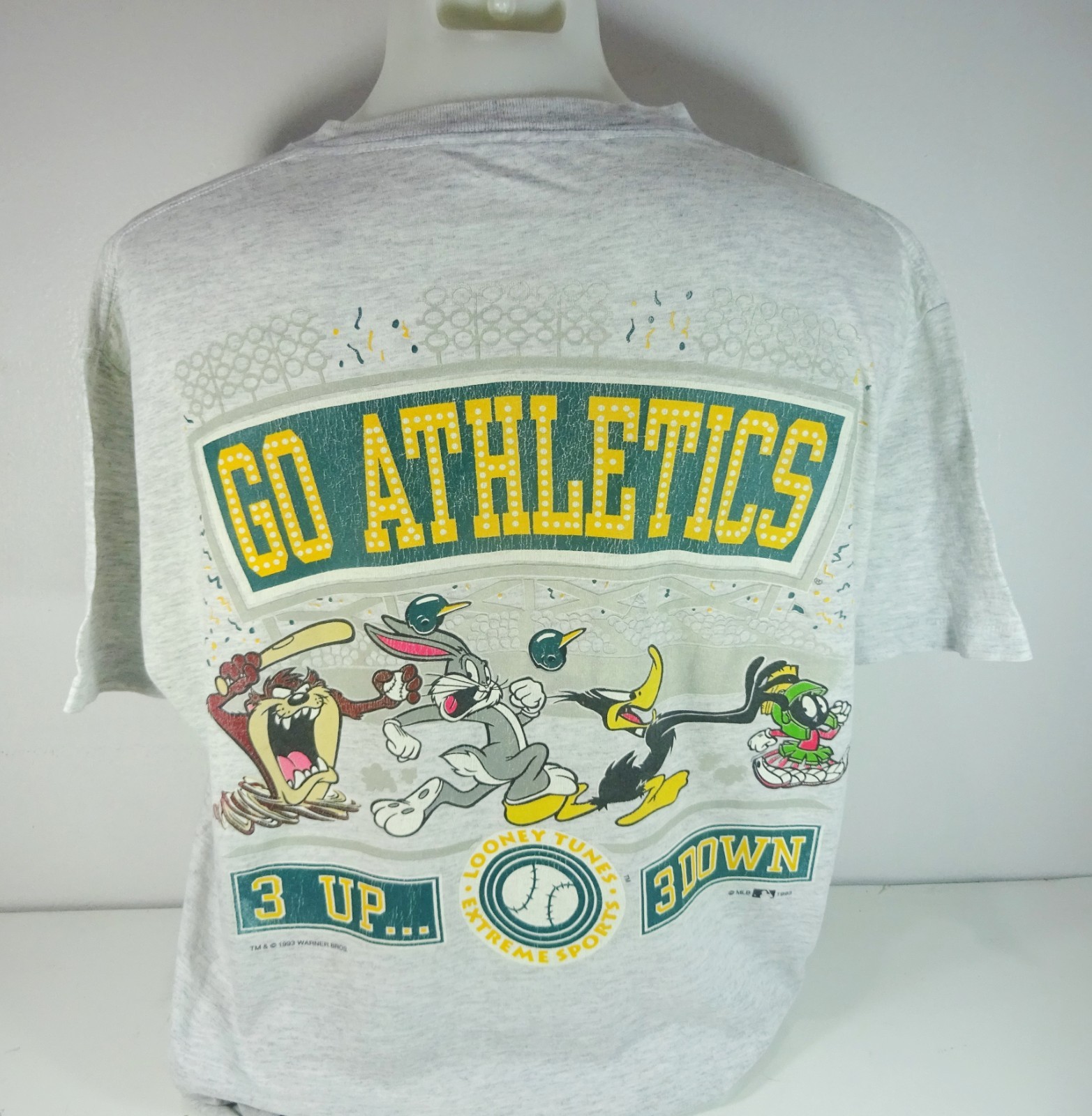 Vintage Looney Tunes Go Athletics T-Shirt 90s Bugs Bunny Daffy Duck Taz 3 Up gallery