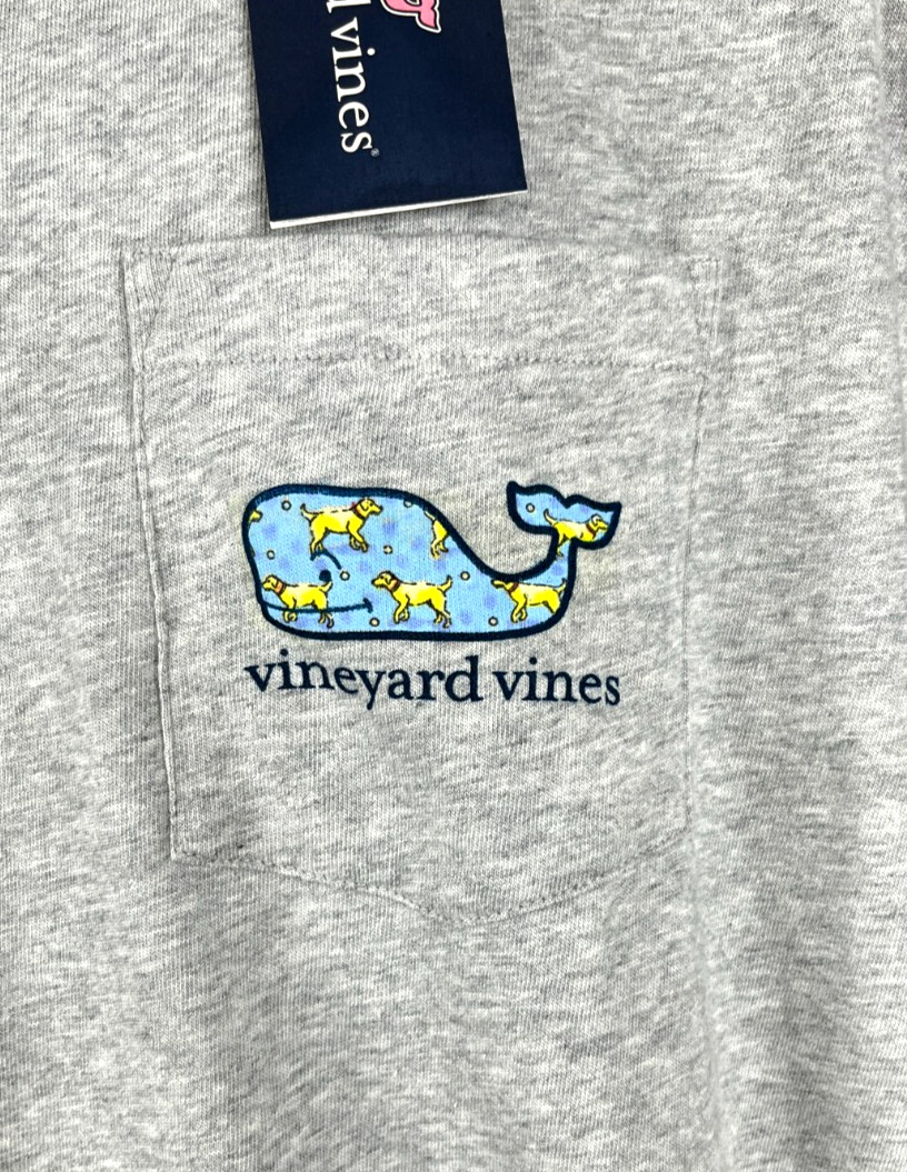 Vineyard Vines Men's Golden Retriever Dog Whale Gray T-Shirt Size Large - NEW gallery