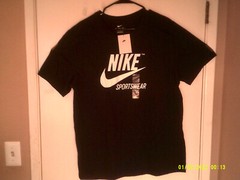 NEW NIKE SPORTSWEAR “NSW Script Tee” MEN’S BLACK WHITE T-SHIRT LARGE