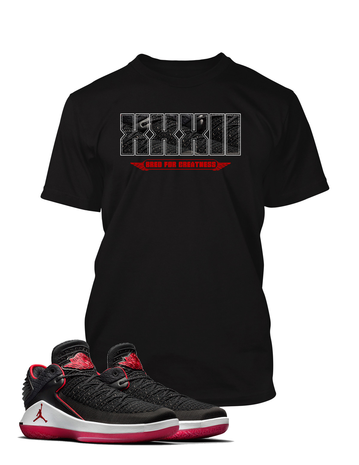 Graphic Sneaker Sport Tee Shirt To match J32 Low Bred for Greatness Big Tall Sm gallery