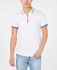 Armani Exchange Cotton Quarter-Zip A|X Logo Short-Sleeve Men Polo Tee Shirt New