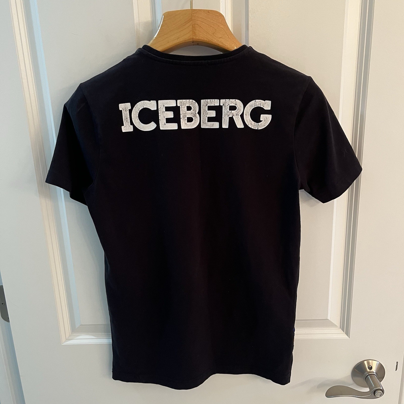 Iceberg x Disney Goofy Dog Embroidered Tee T Shirt Small S Black Vintage SS gallery