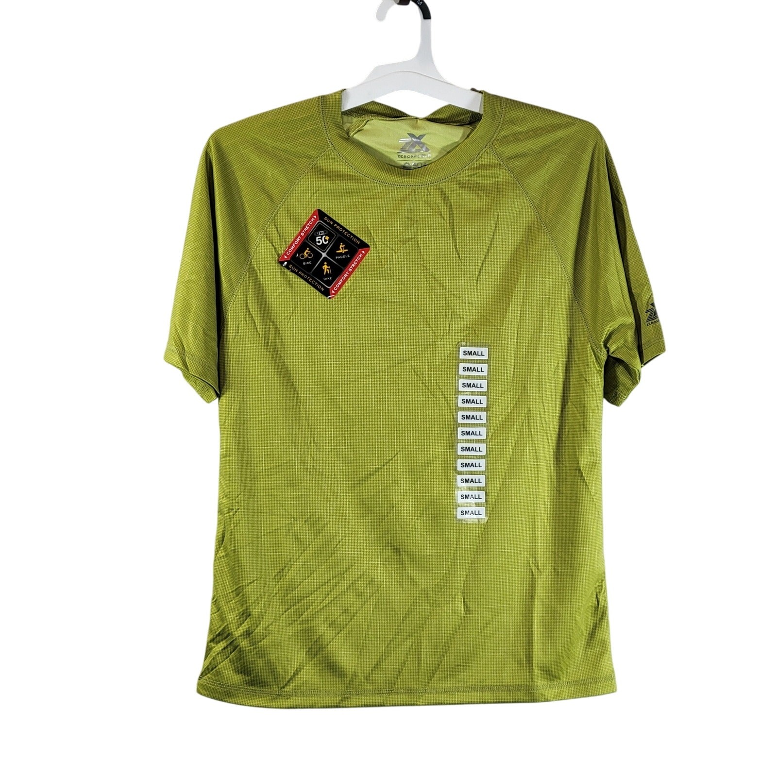 ZeroXposur Men’s Sun Protection Athletic Shirt, Lime, Size S, NWT