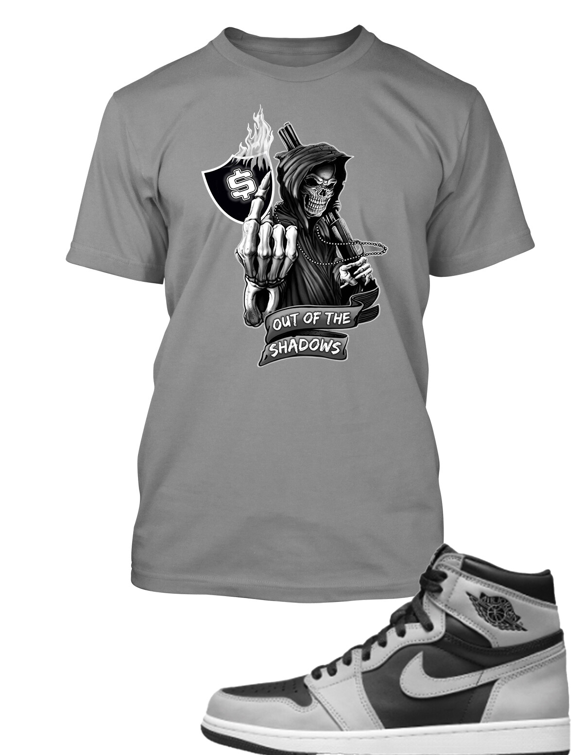 Graphic Skull Big Tall Men's Pro Club Shaka Hip Tee Shirt J1 Shadow Reaper gallery
